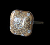 Old Ochre & Gold Ceramic Knob