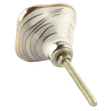 Jessie light grey and gold Ceramic Knob