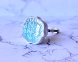 Blue Crackle Ceramic Knob