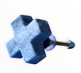 Grey Marble Cross Knob