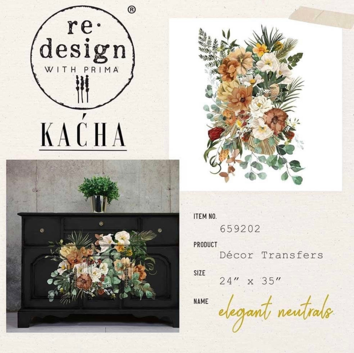 Kacha Elegant Neutrals - Redesign Decor Transfers®
