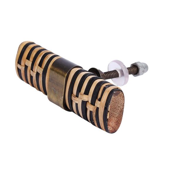 Stitch Rattan Black & Natural T-Bar Pull