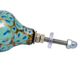 Turquoise Blue Boho Flower Knob