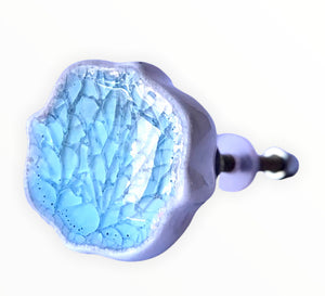 Blue Crackle Ceramic Knob