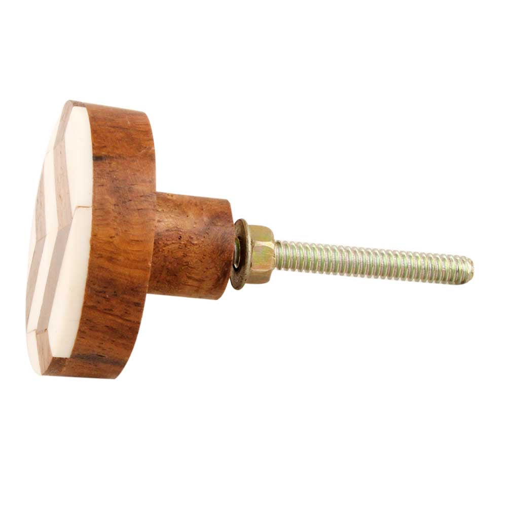 Dede Zigzag Bone and Wood Knob