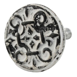 Jemima Antique White Iron Knob