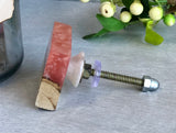 Tilly Pink resin and wood knob
