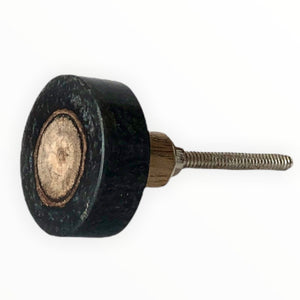 Black Resin & Wood Knob
