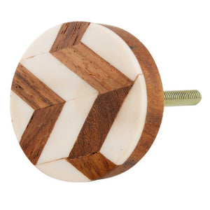 Dede Zigzag Bone and Wood Knob