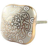 Jessie light grey and gold Ceramic Knob
