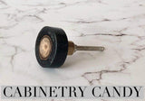 Black Resin & Wood Knob