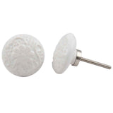 Bobby white ceramic drawer pull/knob